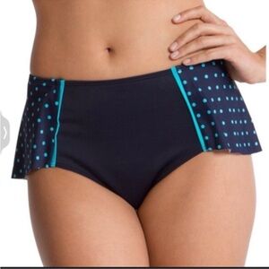 SPANX Flirty Skirted Swim Bottom Navy polkadot size 6